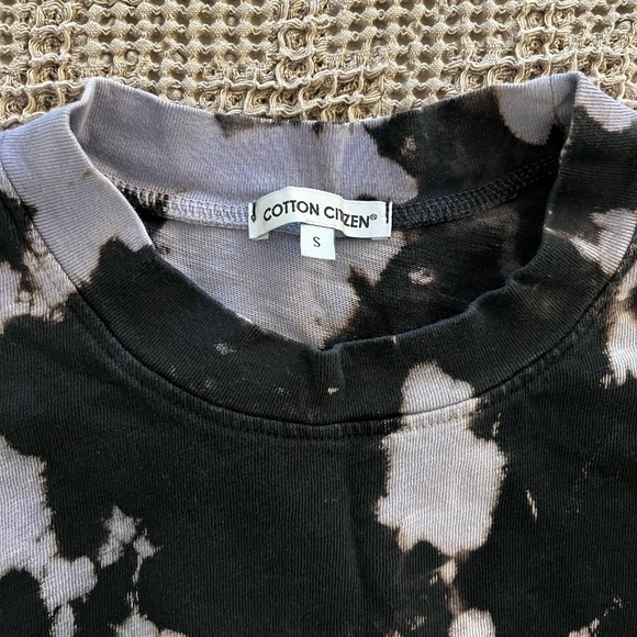 Cotton Citizen Tokyo Tie Dye Crop Tee Women's Small Crewneck Lavender Black - Picture 4 of 6